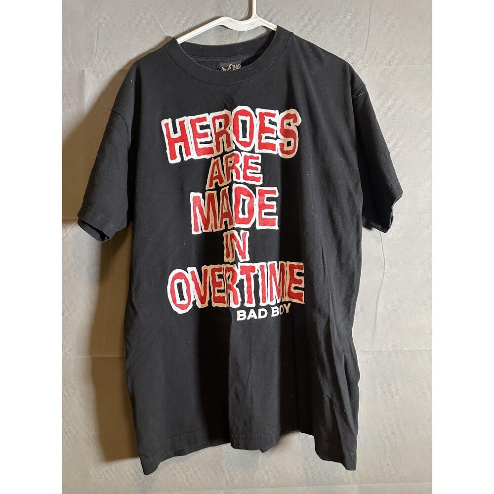Bad Boy Shirt Mens Large Black Heroes Are Made In Overtime MMA Graphic Tee